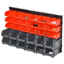 DURHAND 30 Cubbie On-Wall Storage Board Tool Screw Organiser Garage DIY in Red - thumbnail 2