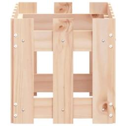 Berkfield Home Beautiful Garden Planter with Fence Design 60x30x30 cm Solid Wood Pine in Natural - Size: 60 x 30 x 30 cm - thumbnail 6