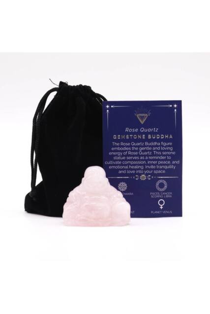 KDMD Rose Quartz Large Buddha Figurine - Love & Serenity Decor & Gift in Light Pink - image 1
