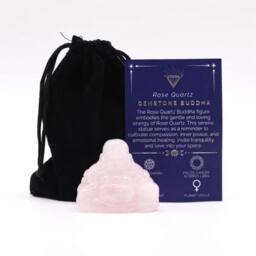 KDMD Rose Quartz Large Buddha Figurine - Love & Serenity Decor & Gift in Light Pink - thumbnail 4