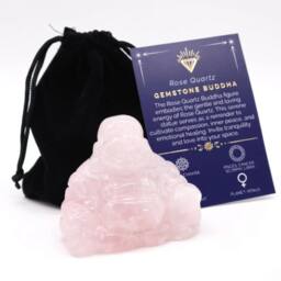 KDMD Rose Quartz Large Buddha Figurine - Love & Serenity Decor & Gift in Light Pink - thumbnail 3