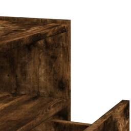 Berkfield Home Decorative Wall-mounted Bedside Cabinet Smoked Oak 45x30x35 cm in Brown - Size: 45 x 30 x 35 cm - thumbnail 9