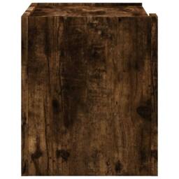 Berkfield Home Decorative Wall-mounted Bedside Cabinet Smoked Oak 45x30x35 cm in Brown - Size: 45 x 30 x 35 cm - thumbnail 5