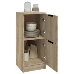 Berkfield Home Sideboards 2 pcs Sonoma Oak 30x30x70 cm Engineered Wood in Brown - Size: 30 x 30 x 70 cm - thumbnail 4
