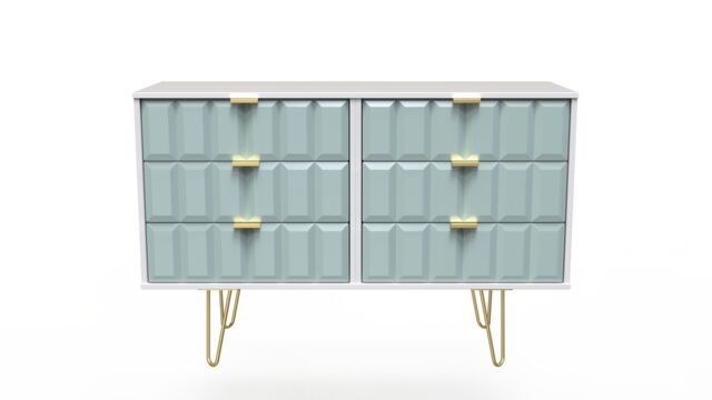 Ready Assembled 2 U Metro 6 Drawer Wide Chest (Ready Assembled) in Duck Egg Blue - image 1