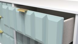 Ready Assembled 2 U Metro 6 Drawer Wide Chest (Ready Assembled) in Duck Egg Blue - thumbnail 5