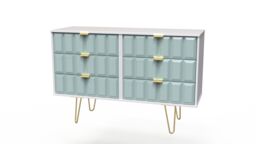 Ready Assembled 2 U Metro 6 Drawer Wide Chest (Ready Assembled) in Duck Egg Blue - thumbnail 3