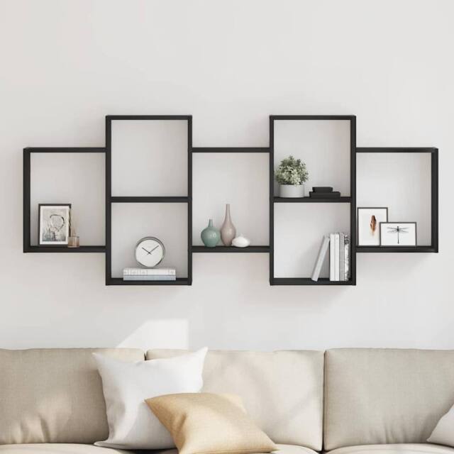 Berkfield Home Wall Shelf Black Oak 159x18x65 cm Engineered Wood - Size: 159 x 18 x 65 cm - image 1