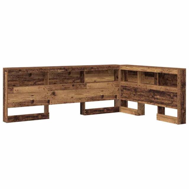 Berkfield Home Storage Headboard with Shelf Old wood 140 cm Engineered wood in Brown - image 1