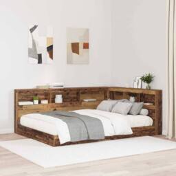 Berkfield Home Storage Headboard with Shelf Old wood 140 cm Engineered wood in Brown - thumbnail 2