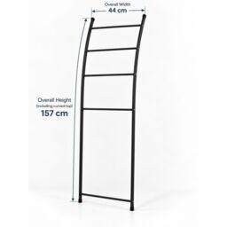 Showerdrape Apex Black Bathroom Freestanding Towel Rail Storage Ladder - thumbnail 6