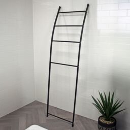 Showerdrape Apex Black Bathroom Freestanding Towel Rail Storage Ladder
