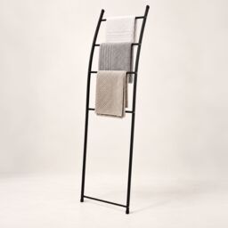 Showerdrape Apex Black Bathroom Freestanding Towel Rail Storage Ladder - thumbnail 5