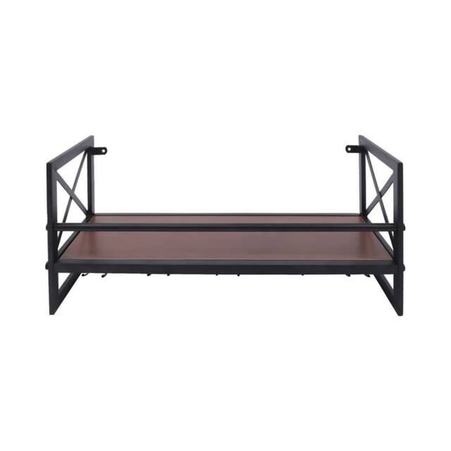 Nordara Metal Wine Bottle & Glass Rack Wall Shelf in Black - image 1