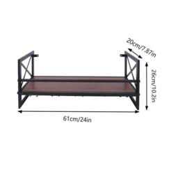 Nordara Metal Wine Bottle & Glass Rack Wall Shelf in Black - thumbnail 2