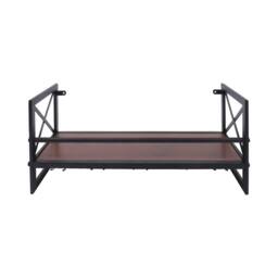 Nordara Metal Wine Bottle & Glass Rack Wall Shelf in Black - thumbnail 1