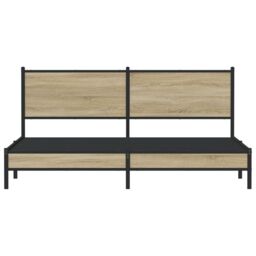 Berkfield Home Metal Bed Frame without Mattress Sonoma Oak 180x200 cm Super King in Brown - thumbnail 5