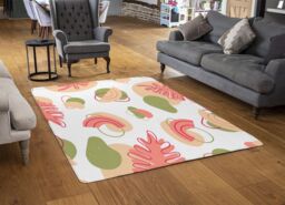 Benjamin Tate Design Botanical Elements With Line Art Designer Rug in Natural - Size: Large - thumbnail 2