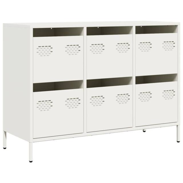 Berkfield Home Sideboard White 101.5x39x73.5 cm Cold-rolled Steel in White - image 1