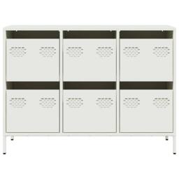 Berkfield Home Sideboard¬†White 101.5x39x73.5 cm Cold-rolled Steel in White - thumbnail 5