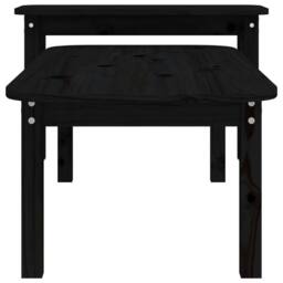 Berkfield Home Beautiful 2 Piece Coffee Table Set Black Solid Wood Pine - thumbnail 7