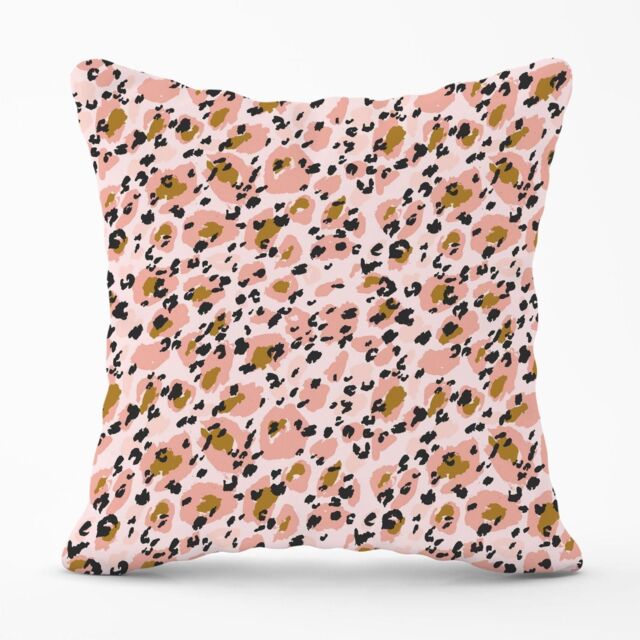 Warren Reed - Designer Hand Drawn Pink Leopard Print Outdoor Cushion - Size: 45 cm x 45 cm - image 1