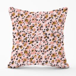Warren Reed - Designer Hand Drawn Pink Leopard Print Outdoor Cushion - Size: 45 cm x 45 cm - thumbnail 1