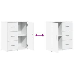 Berkfield Home Sideboards 2 pcs White 60x31x70 cm Engineered Wood - Size: 60 x 31 x 70 cm - thumbnail 8