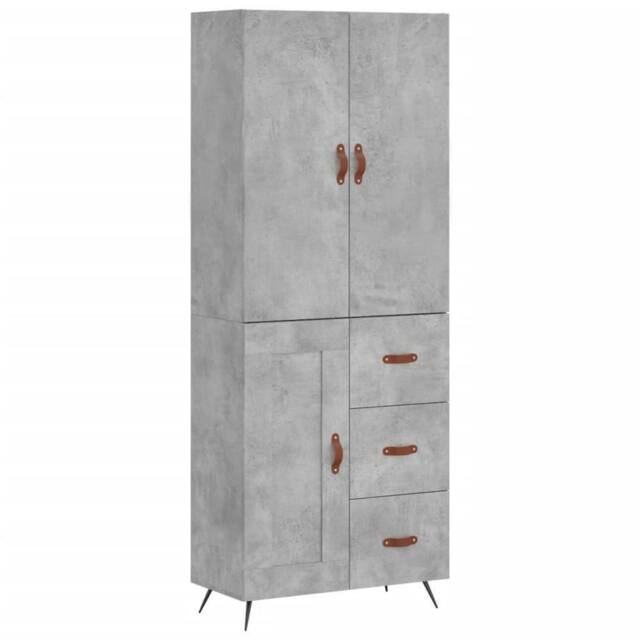 Berkfield Home Highboard Concrete Grey 69.5x34x180 cm Engineered Wood - image 1