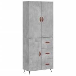 Berkfield Home Highboard Concrete Grey 69.5x34x180 cm Engineered Wood - thumbnail 1