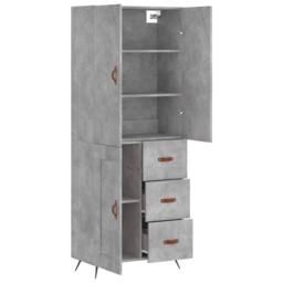 Berkfield Home Highboard Concrete Grey 69.5x34x180 cm Engineered Wood - thumbnail 4