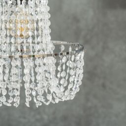 ValueLights Tegan Silver Acrylic Jewel Droplet Pendant Ceiling Light Lamp Shade - thumbnail 4