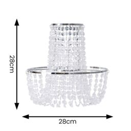 ValueLights Tegan Silver Acrylic Jewel Droplet Pendant Ceiling Light Lamp Shade - thumbnail 6