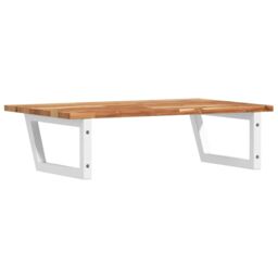 Berkfield Home Basin Shelf Wall Mounted Steel & Solid Wood Acacia in Brown - thumbnail 6