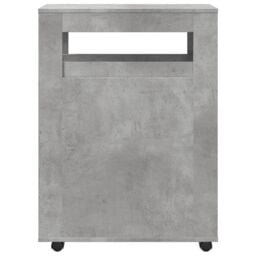 Berkfield Home Narrow Bathroom Cabinet with Wheels Concrete Grey Engineered Wood - thumbnail 4
