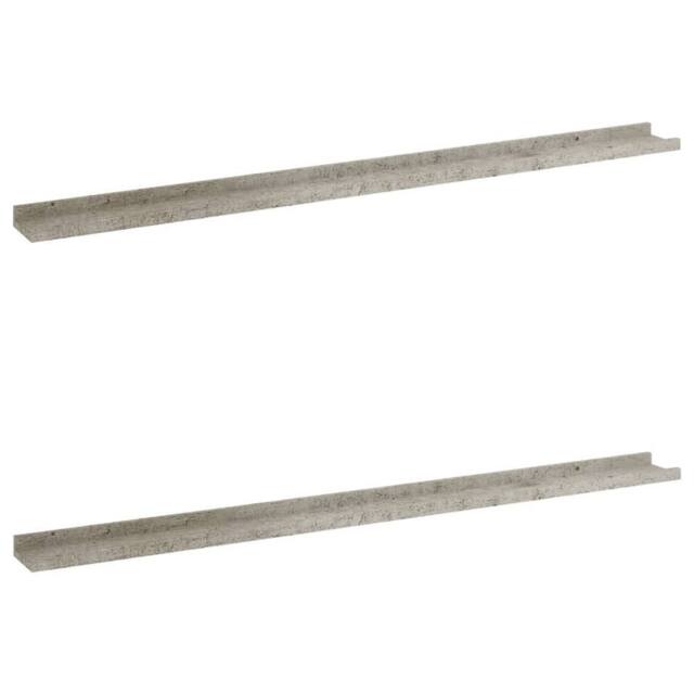 Berkfield Home Wall Shelves 2 pcs Concrete Grey 115x9x3 cm - Size: 115 x 9 x 3 cm - image 1