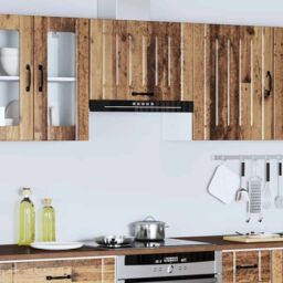 Berkfield Home Kitchen Wall Cabinet Lucca Old Wood Engineered Wood in Brown - thumbnail 4