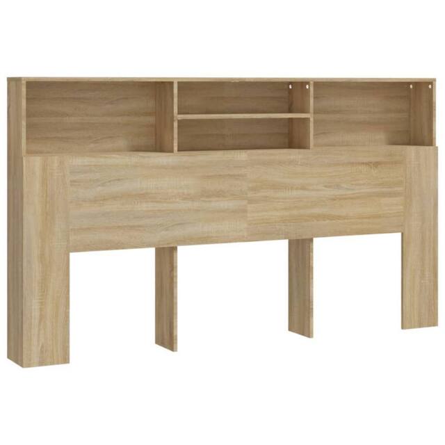 Berkfield Home Headboard Cabinet Sonoma Oak 180x19x103.5 cm in Light Tan - image 1