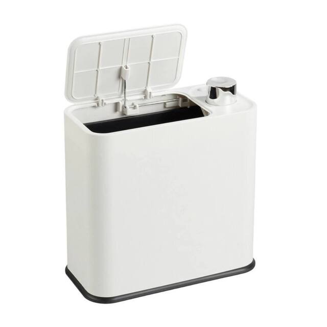 KORVIXA 16L Narrow Plastic Trash Can Bathroom Toilet Garbage in White - Size: 100 cm - image 1