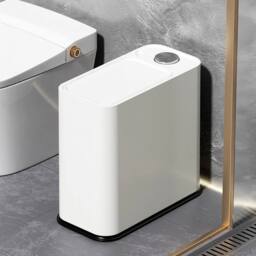 KORVIXA 16L Narrow Plastic Trash Can Bathroom Toilet Garbage in White - Size: 100 cm - thumbnail 5