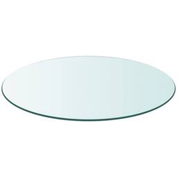 Berkfield Home Table Top Tempered Glass Round 900 mm in Clear - thumbnail 3