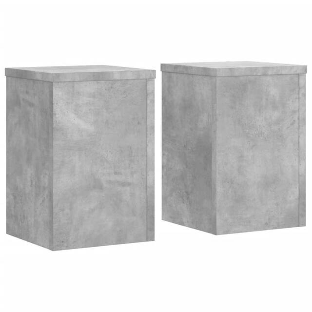 Berkfield Home Plant Stands 2 pcs Concrete Grey 25x25x35 cm Engineered Wood - Size: 25 x 25 x 35 cm - image 1