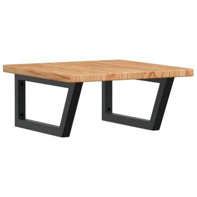 Berkfield Home Basin Shelf Wall Mounted Steel & Solid Wood Oak in Brown - image 1