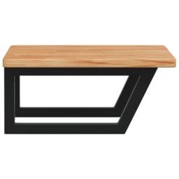 Berkfield Home Basin Shelf Wall Mounted Steel & Solid Wood Oak in Brown - thumbnail 5