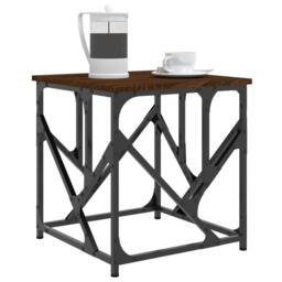 Berkfield Home Decorative Coffee Table Brown Oak 45x45x47.5 cm Engineered Wood - thumbnail 1