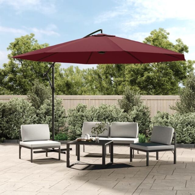Berkfield Home Cantilever Umbrella with Aluminium Pole 350 cm Bordeaux Red - image 1