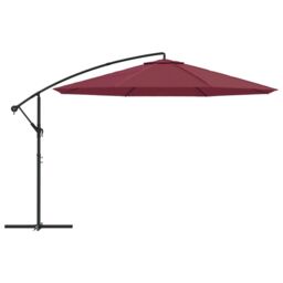 Berkfield Home Cantilever Umbrella with Aluminium Pole 350 cm Bordeaux Red - thumbnail 3