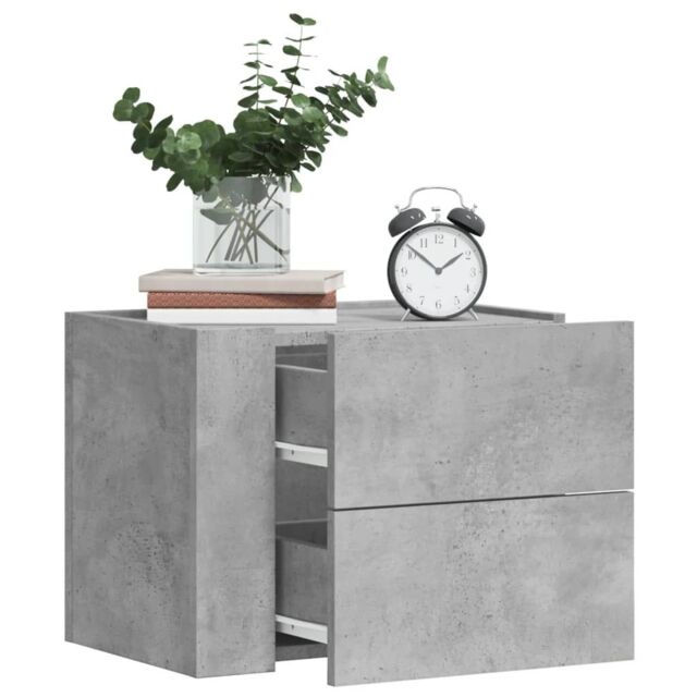 Berkfield Home Wall-mounted Bedside Cabinets 2 pcs Concrete Grey 45x30x35 cm - Size: 45 x 30 x 35 cm - image 1