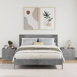 Berkfield Home Wall-mounted Bedside Cabinets 2 pcs Concrete Grey 45x30x35 cm - Size: 45 x 30 x 35 cm - thumbnail 3