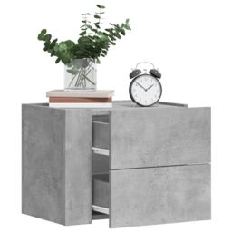 Berkfield Home Wall-mounted Bedside Cabinets 2 pcs Concrete Grey 45x30x35 cm - Size: 45 x 30 x 35 cm - thumbnail 1